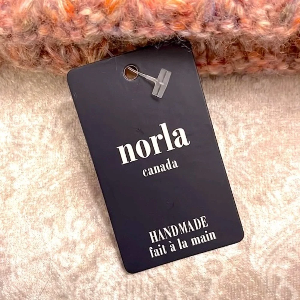 Brand New Norla Canada Alpaca & Wool Blend Knit Pom Hat Winter Marbled Pink